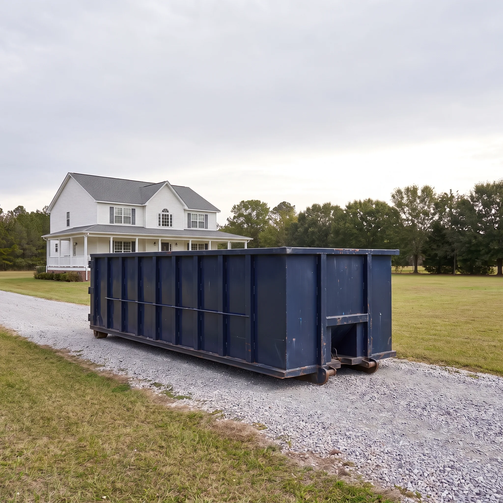 Roll-off dumpster on a South Dakota job site