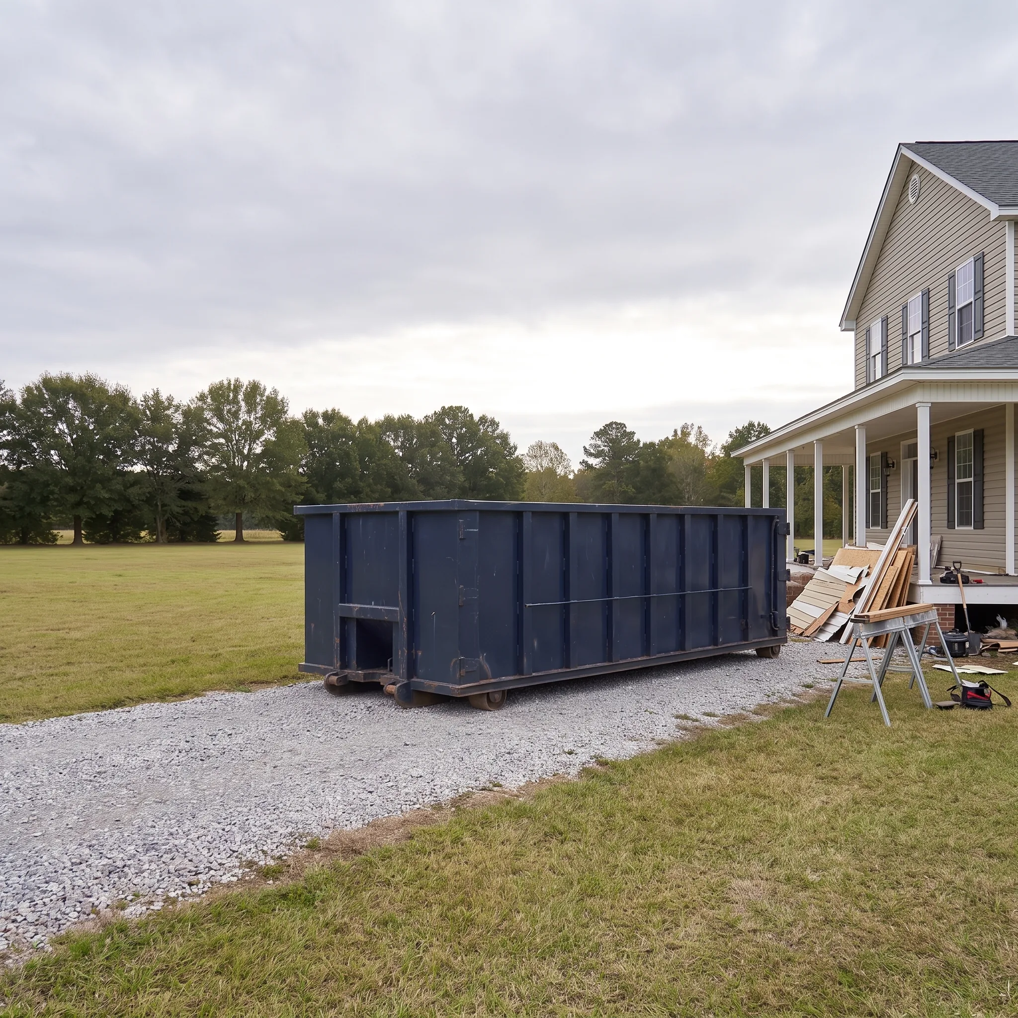 Dumpster on a Bennett County, SD job site